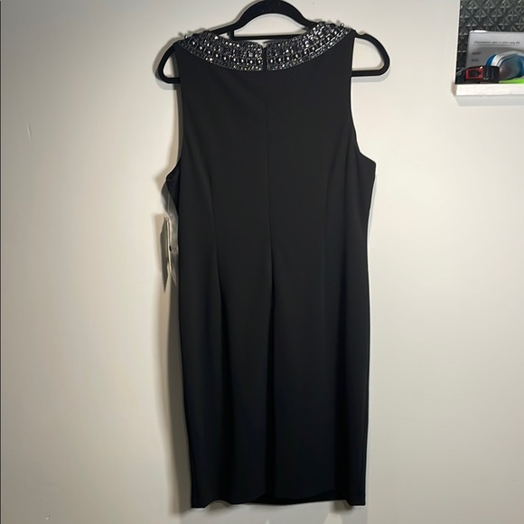 Tahari Black Embellished Ruched Mini Dress - Picture 9 of 12
